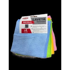 Lavete microfibra 30X40, 4/set, 10set/bax COLORATE